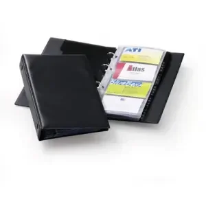 Durable VISIFIX 96 Business Card Ring Binder Album Book – A-Z Index Tabs – Black