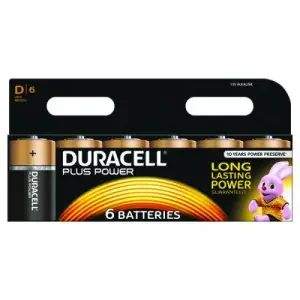 Duracell Plus D Alkaline Batteries (Pack 6) MN1300B6PLUS