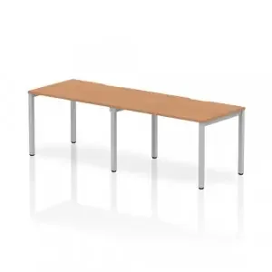 Dynamic Evolve Plus 1200mm Single Row 2 Person Desk Oak Top Silver Frame BE380