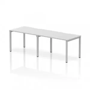 Dynamic Evolve Plus 1200mm Single Row 2 Person Desk White Top Silver Frame BE376