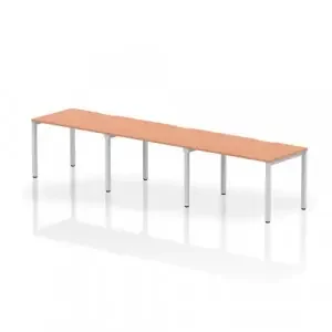 Dynamic Evolve Plus 1200mm Single Row 3 Person Desk Beech Top Silver Frame BE418