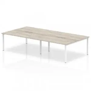 Dynamic Evolve Plus 1400mm B2B 4 Person Desk Grey Oak Top White Frame BE750