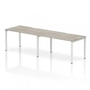 Dynamic Evolve Plus 1400mm Single Row 2 Person Desk Grey Oak Top White Frame BE768