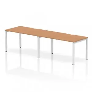 Dynamic Evolve Plus 1400mm Single Row 2 Person Desk Oak Top White Frame BE355