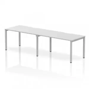 Dynamic Evolve Plus 1400mm Single Row 2 Person Desk White Top Silver Frame BE371