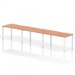 Dynamic Evolve Plus 1400mm Single Row 3 Person Desk Beech Top White Frame BE393
