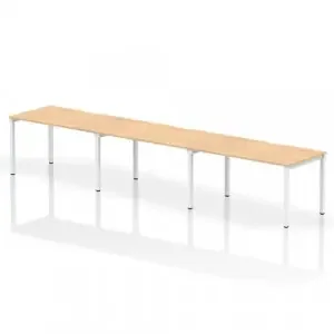 Dynamic Evolve Plus 1400mm Single Row 3 Person Desk Maple Top White Frame BE394