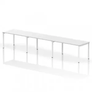Dynamic Evolve Plus 1400mm Single Row 3 Person Desk White Top White Frame BE391