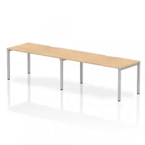 Dynamic Evolve Plus 1600mm Single Row 2 Person Desk Maple Top Silver Frame BE369