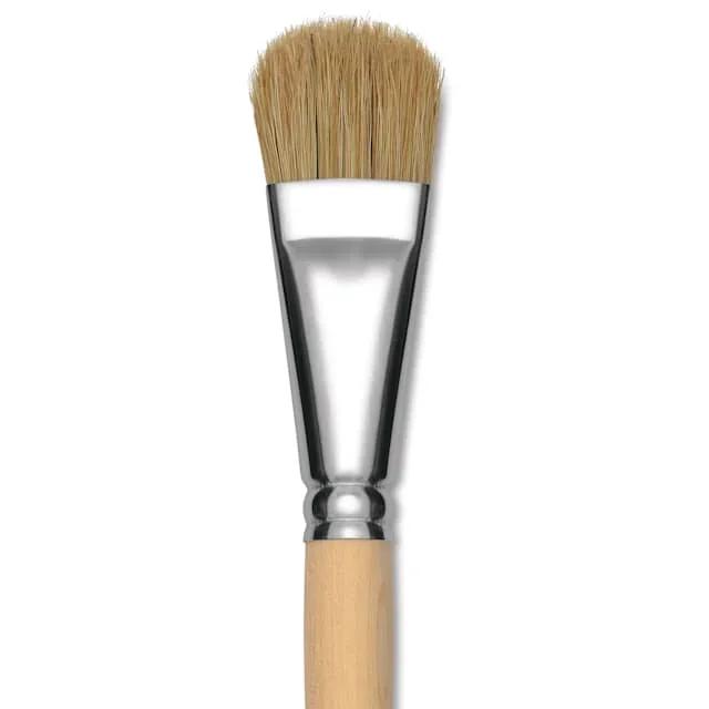 Dynasty Encaustic Brush – Oval, Short Handle, Size 1″