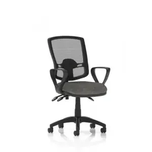 Eclipse Plus III Deluxe Medium Mesh Back Task Operator Office Chair Charcoal Seat With Loop Arms – KC0406