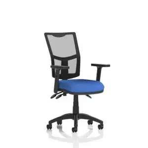 Eclipse Plus III Medium Mesh Back Task Operator Office Chair Blue Seat With Height Adjustable Arms – KC0378