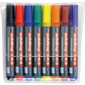 edding 363 Whiteboard Marker Chisel Tip 1-5mm Line Assorted Colours (Pack 8) – 4-363-8