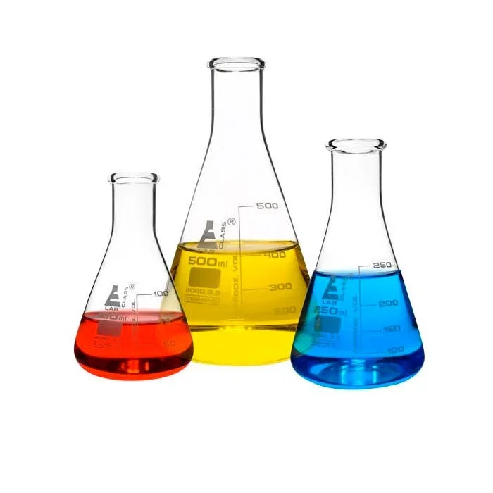 Eisco Labs Premium Flask Set, 100ml, 250ml, 500ml, Borosilicate Glass