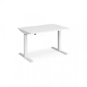 Elev8 Mono straight sit-stand desk 1200mm x 800mm – white frame, white top