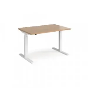 Elev8 Touch straight sit-stand desk 1200mm x 800mm – white frame, beech top