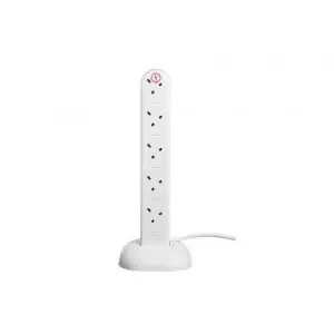 EnerGenie 10 Gang Extension Socket Protected Tower White