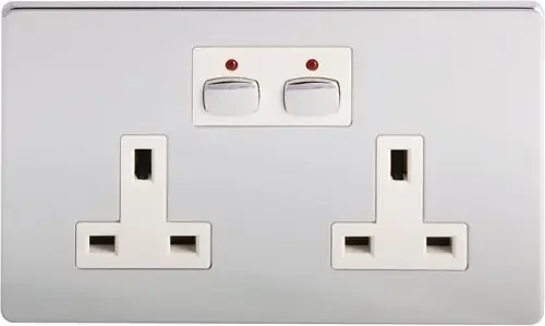 EnerGenie Mi Home Style Double Socket Outlets Chrome