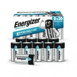 Energizer Max Plus D Alkaline Battery (Pack of 20) 423365