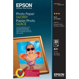 Epson (A3+) 200g/m2 Glossy Photo Paper (20 Sheets) for WorkForce WF-7110DTW/WF-7610DWF/WF-7620DTWF Printers