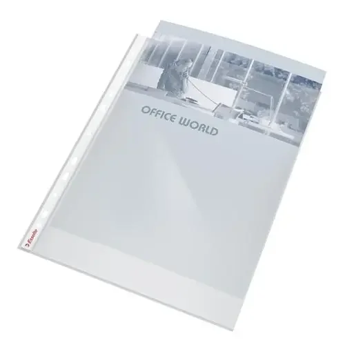 Esselte Multi Punched Pocket Polypropylene A4 105 Micron Top Opening Clear (Pack 25) 47187