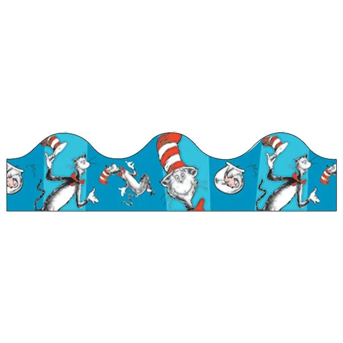 Eureka Dr. Seuss Cat in the Hat Décor Trim, Blue, 37 Inches, 12 Strips