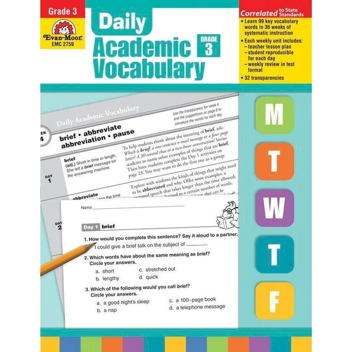 Evan-Moor Daily Academic Vocabulary, Grade 3, Teachers Edition