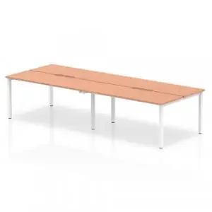 Evolve Plus 1400mm Back to Back 4 Person Desk Beech Top White Frame BE233