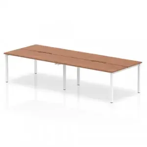 Evolve Plus 1400mm Back to Back 4 Person Desk Walnut Top White Frame BE232