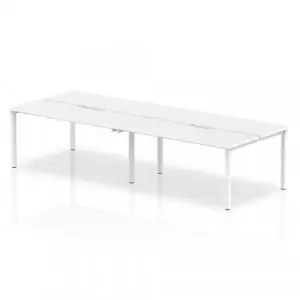 Evolve Plus 1400mm Back to Back 4 Person Desk White Top White Frame BE231