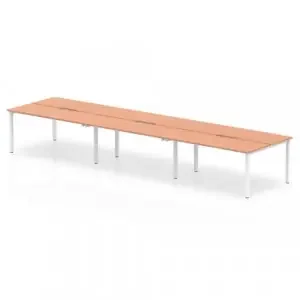 Evolve Plus 1400mm Back to Back 6 Person Desk Beech Top White Frame BE273