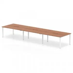 Evolve Plus 1400mm Back to Back 6 Person Desk Walnut Top White Frame BE272