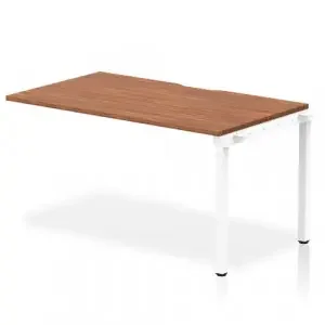 Evolve Plus 1400mm Single Row Extension Kit Walnut Top White Frame BE312
