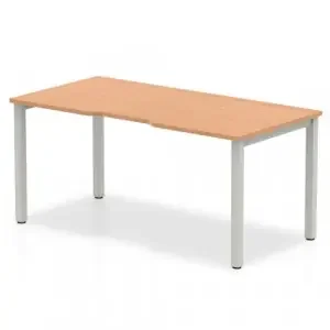Evolve Plus 1400mm Single Starter Desk Oak Top Silver Frame BE135