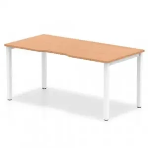 Evolve Plus 1400mm Single Starter Desk Oak Top White Frame BE115