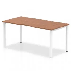 Evolve Plus 1400mm Single Starter Desk Walnut Top White Frame BE112