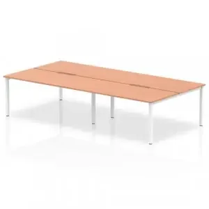 Evolve Plus 1600mm Back to Back 4 Person Desk Beech Top White Frame BE228