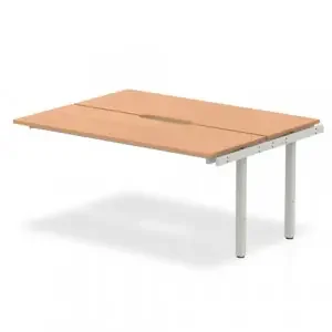 Evolve Plus 1600mm Back to Back Extension Kit Beech Top Silver Frame BE208