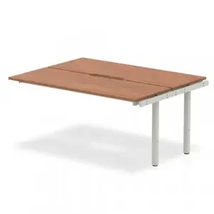 Evolve Plus 1600mm Back to Back Extension Kit Walnut Top Silver Frame BE207