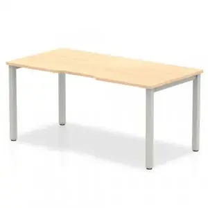 Evolve Plus 1600mm Single Starter Desk Maple Top Silver Frame BE129