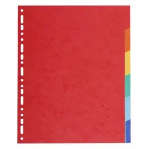 Exacompta Forever Recycled Divider 6 Part A4 Extra Wide 220gsm Card Vivid Assorted Colours – 2106E