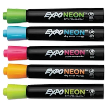 Expo® Neon Windows Dry Erase Marker Package Of 5