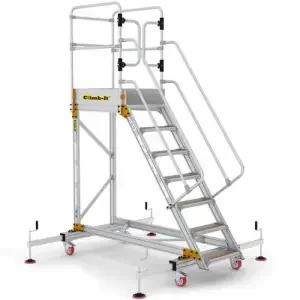 Extra Large Platform Safety Steps with Adjustable Stabilisers – 7 Tread