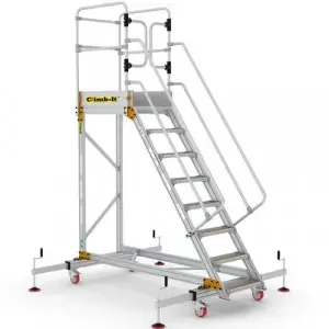 Extra Large Platform Safety Steps with Adjustable Stabilisers – 8 Tread