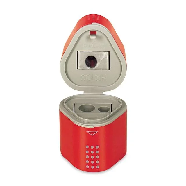 Faber-Castell Grip Trio Sharpener – 3-Hole, Red