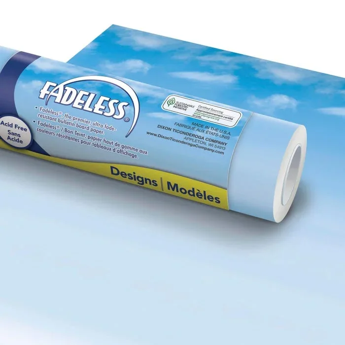 Fadeless Designs Paper Roll, Wispy Clouds, 48 Inches x 12 Feet