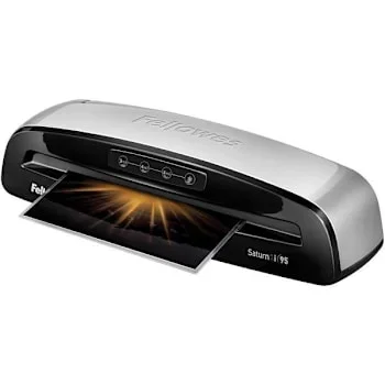Fellowes Saturn3i 9.5″ Hot/Cool Laminator & Pouch Starter Kit Silver