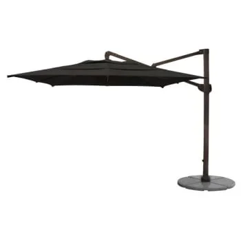 Fiberbuilt® Cantilever Black Acrylic Umbrella 10′ Includes 480lb Base