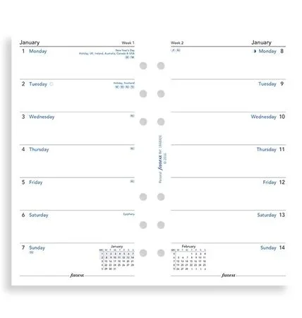 FILOFAX PERSONAL WEEK ON ONE PAGE 2026