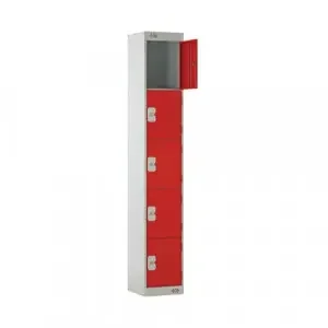 Five Compartment Locker 300x450x1800mm Red Door MC00065